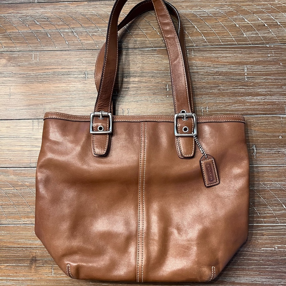 COACH Brown Leather Tote Bag